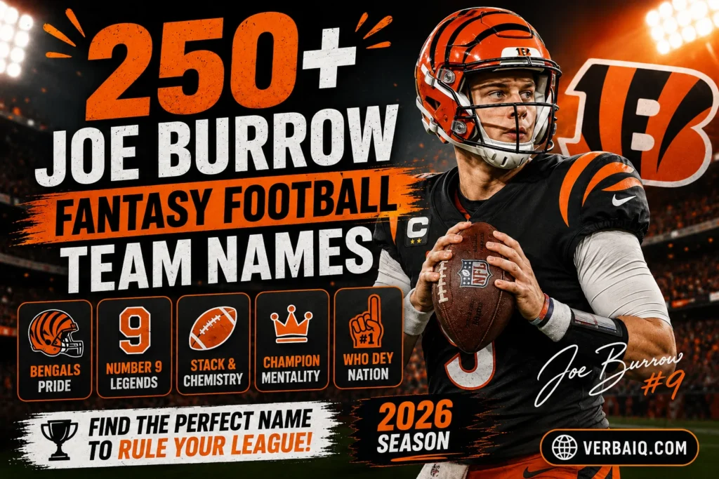 250 Joe Burrow Fantasy Football Team Names for 2026