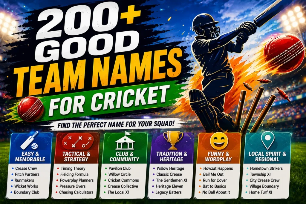 200+ Good Team Names for Cricket