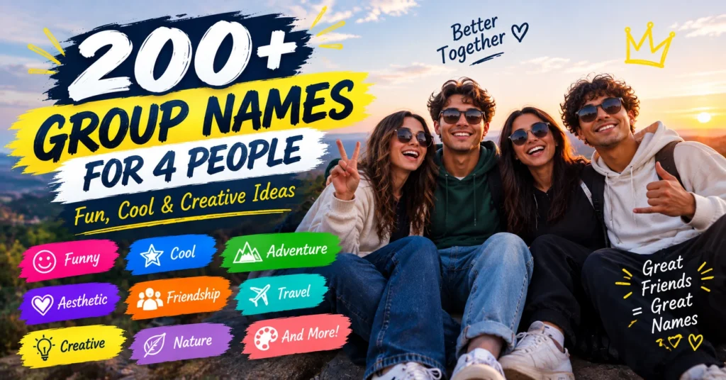 200+ Group Names for 4 People: Fun, Cool & Creative Ideas